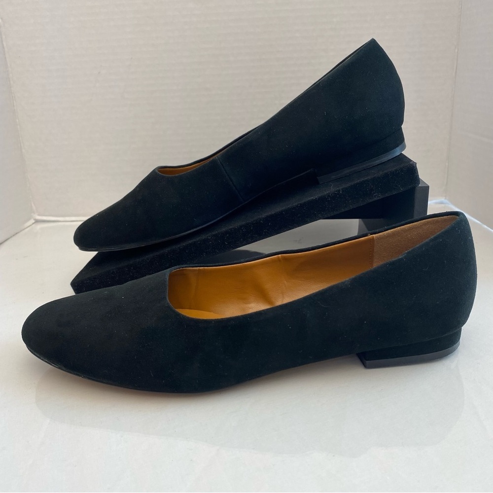 HALSTON Linda Suede Ballet Flats Black Size 7M